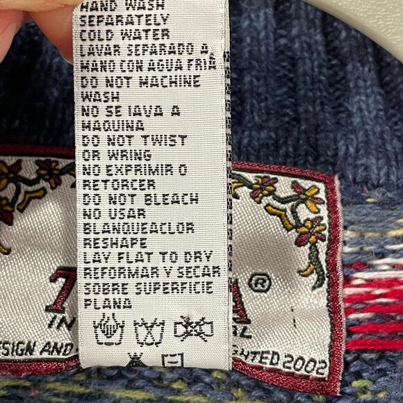 Vintage 90s Fair Isle Full Zip Cardigan Sweater Jacket Grandma Whimsy Twee Mod S - Picture 6 of 6